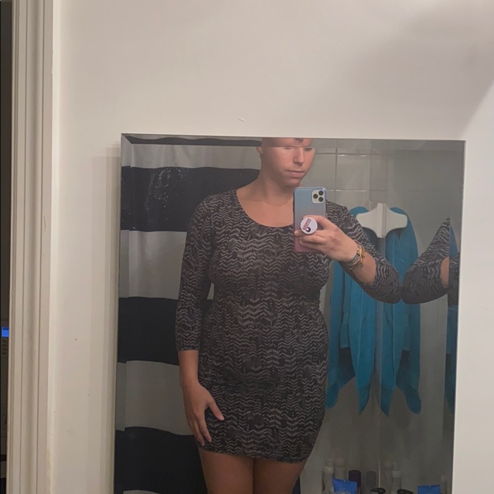 Nollie Feather Print Dress